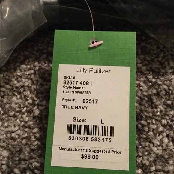 Lilly Pulitzer Eileen Cable Knit Cotton Sweater NWT - Picture 2 of 4